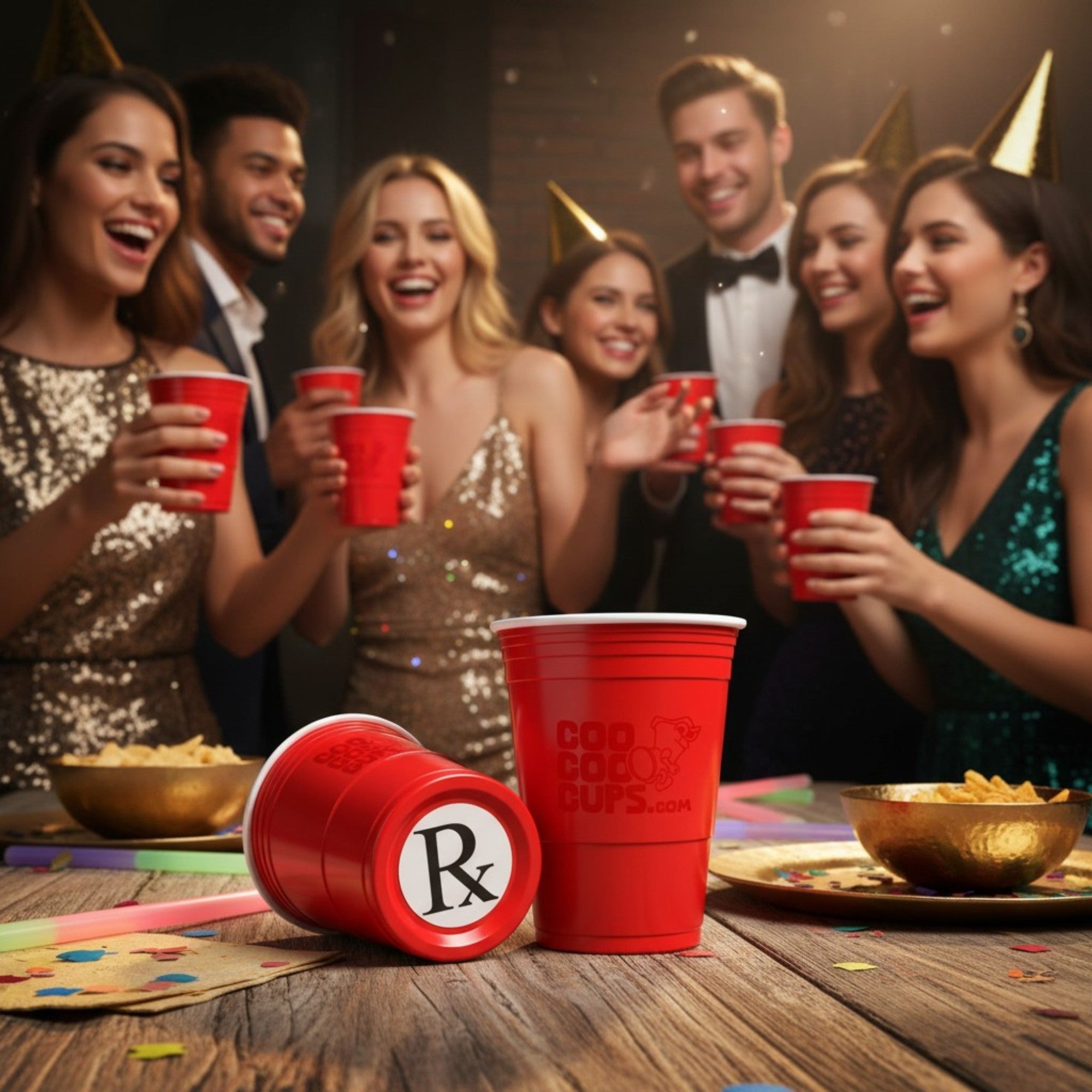 CooCoo Cups® 16oz "Rx" Party Cups - 50 Count