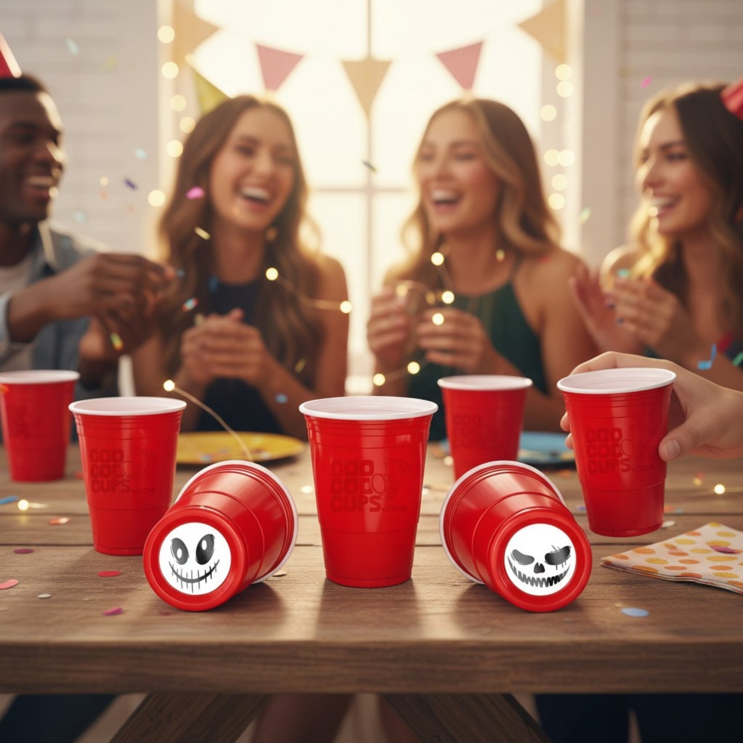 CooCoo Cups® 16oz Scary Faces Party Cups - 50 Count
