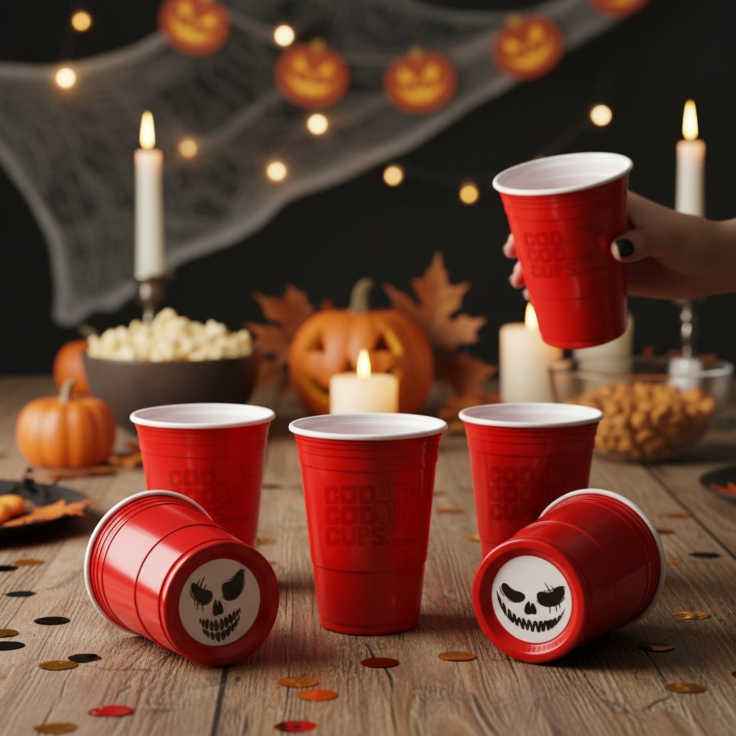 CooCoo Cups® 16oz Scary Faces Party Cups - 50 Count