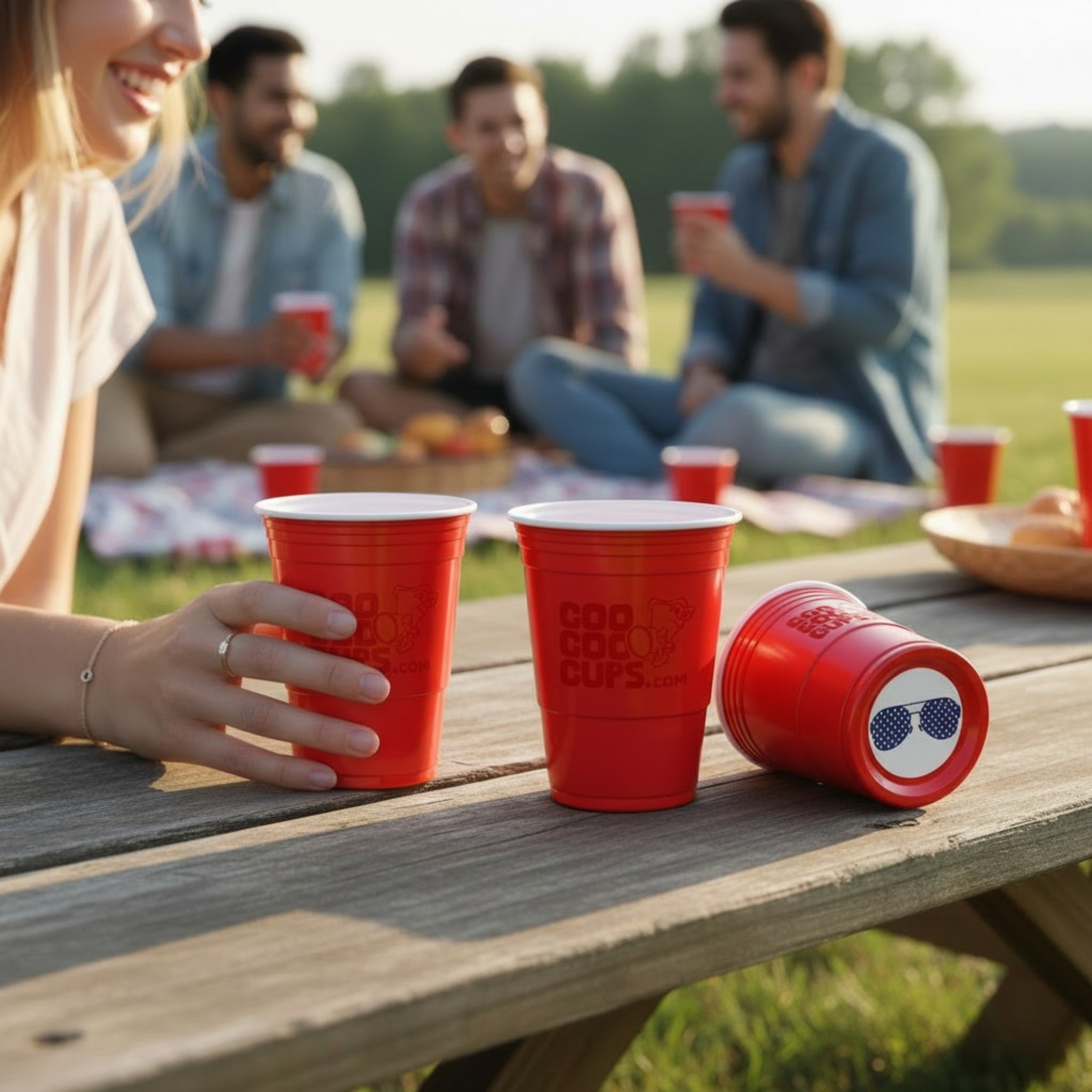 CooCoo Cups® 16oz USA Star Glasses & 'Merica Party Cups - 50 Count