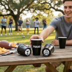 CooCoo Cups® 16oz Texas "Horns Up & Eat, Sleep, Football, Repeat" Party Cups - 50 Count