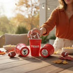 CooCoo Cups® 16oz Texas "Horns Up & Eat, Sleep, Football, Repeat" Party Cups - 50 Count