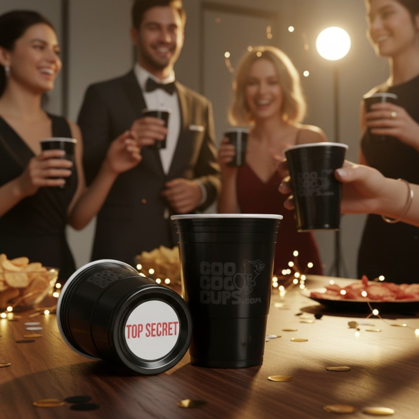 CooCoo Cups® 16oz "TOP SECRET" Party Cups - 50 Count