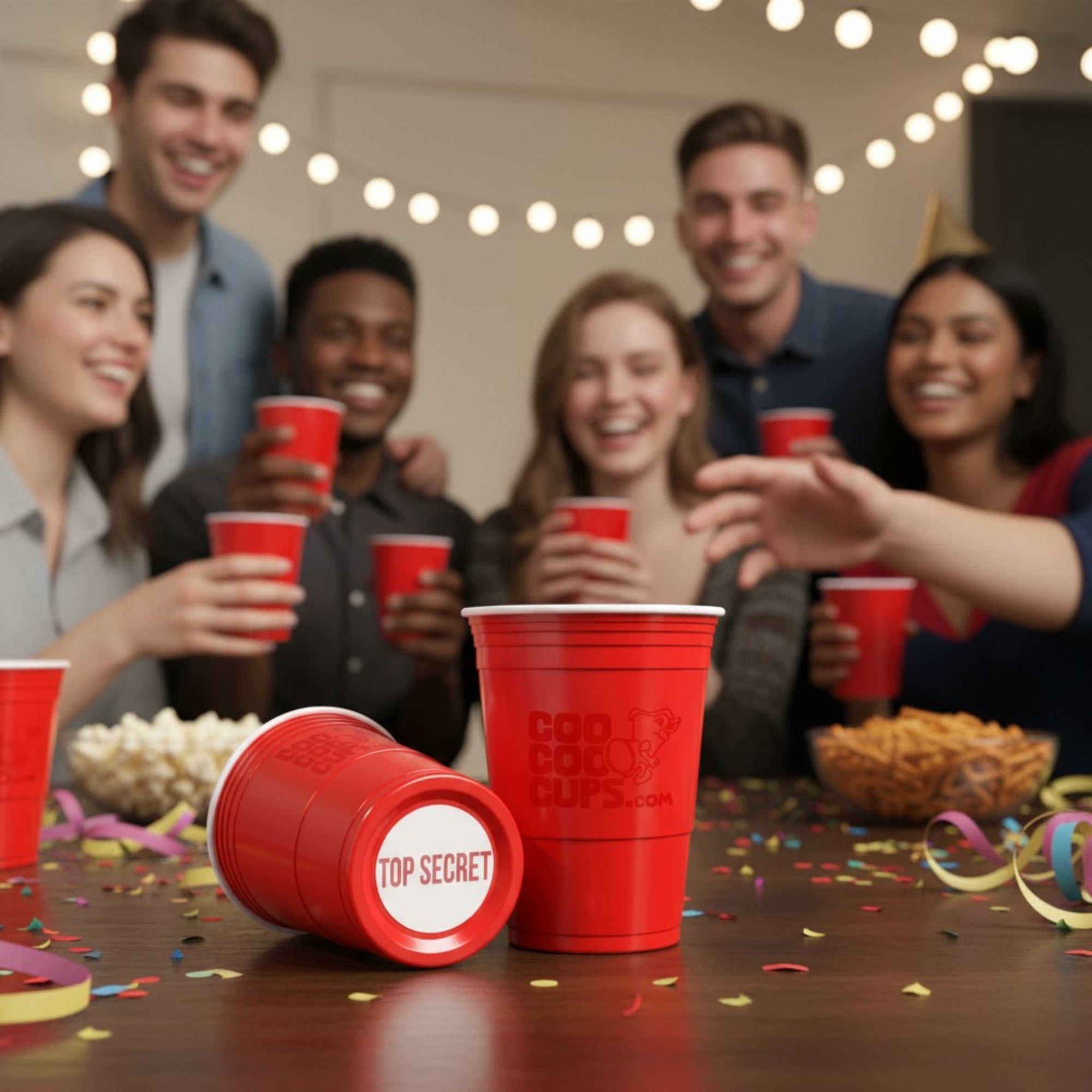 CooCoo Cups® 16oz "TOP SECRET" Party Cups - 50 Count